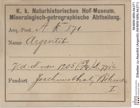 Etiketten zu Akanthit (Argentit) (NHMW-MIN-Ak371)